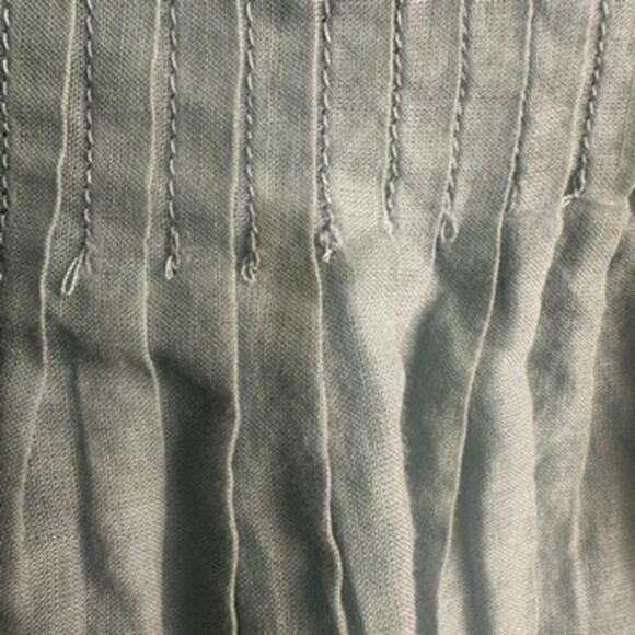 Vintage Positive Attitude Sleeveless Dress Women's 8 Teal Brown Pleated Ruffled - Picture 4 of 7